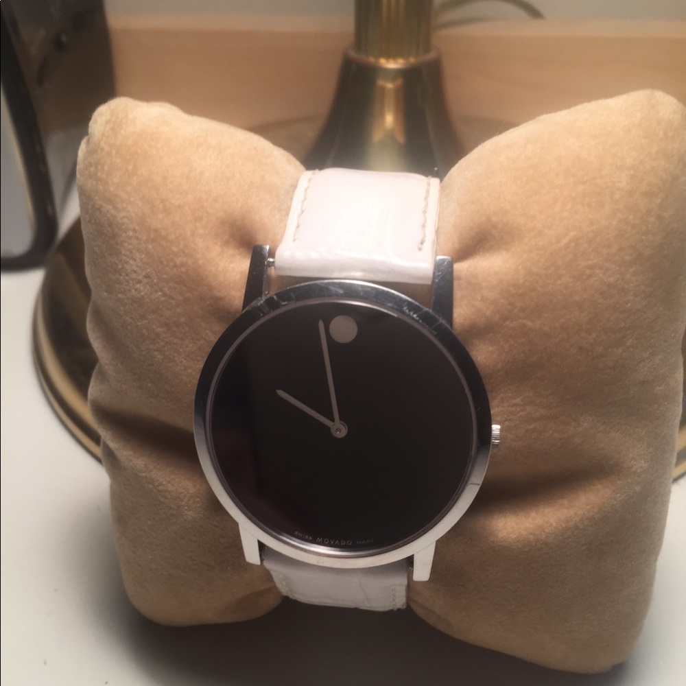 Movado large black face watch